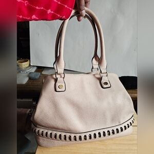 Vintage 90s Synthetic Blush-colored Satchel Bag